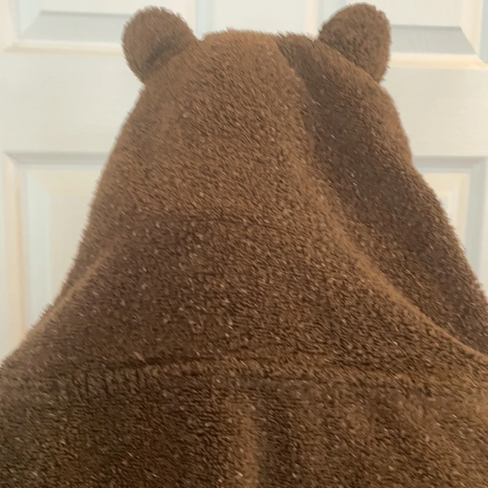 Vtg 1990’s Pickles Hooded Brown Bear Infant Baby Toddler Towel Bath Beach Animal